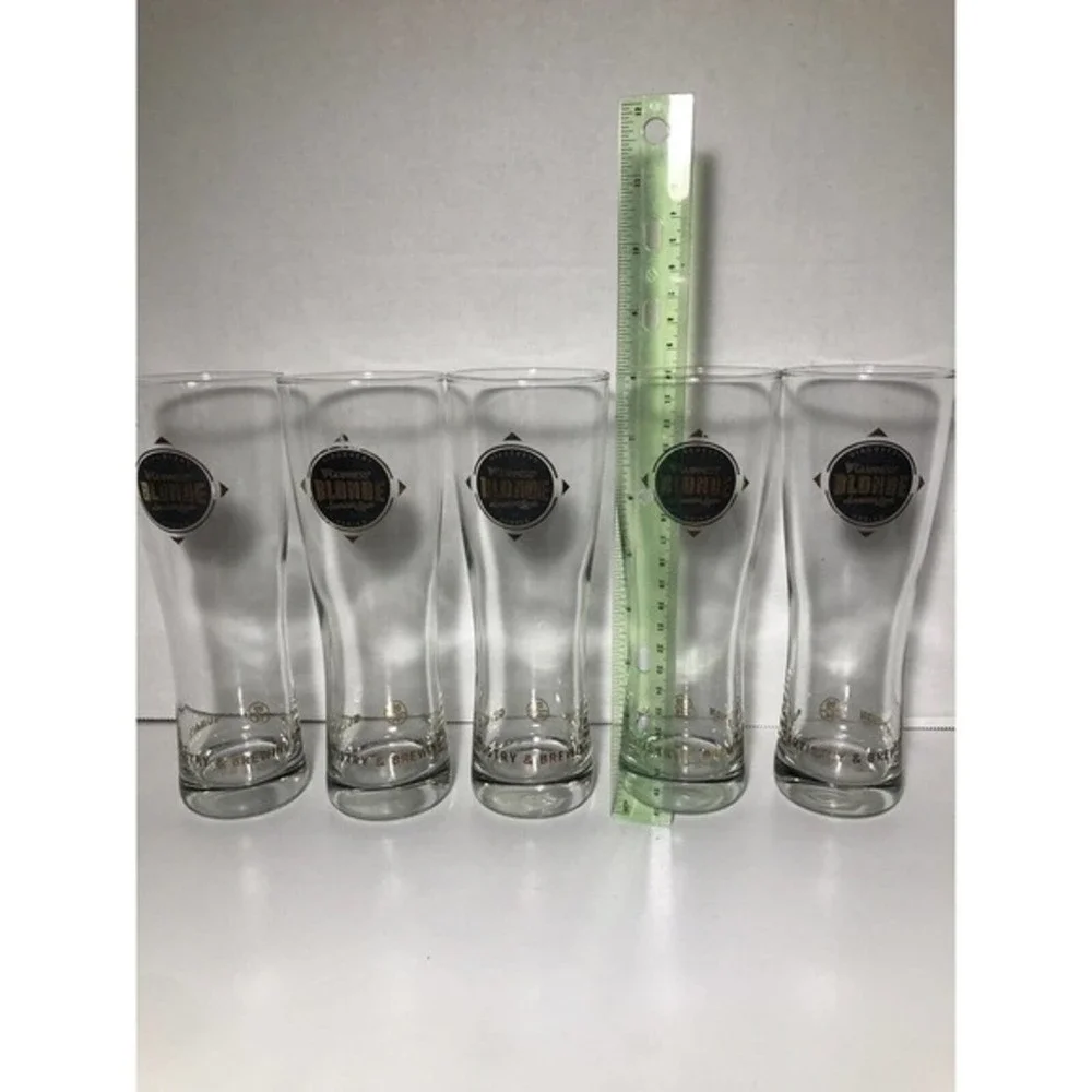 Guinness Blonde American Lager Beer Glass - Dublin Ireland BREWERY SET OF FIVE